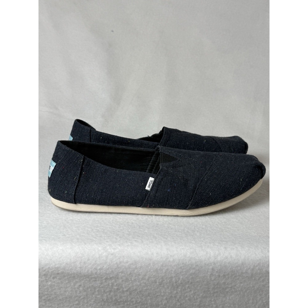 TOMS Alpargata Navy Blue Multi Fleck Canvas Slip On Shoes Womens 9 10019653